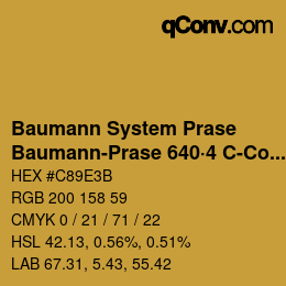 Code couleur: Baumann System Prase - Baumann-Prase 640·4 C-Co 3 | qconv.com