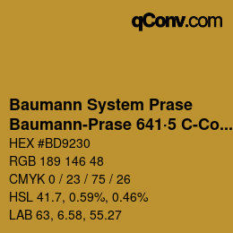 Code couleur: Baumann System Prase - Baumann-Prase 641·5 C-Co 3 | qconv.com