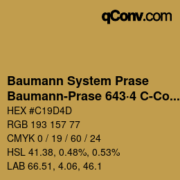 Color code: Baumann System Prase - Baumann-Prase 643·4 C-Co 4 | qconv.com