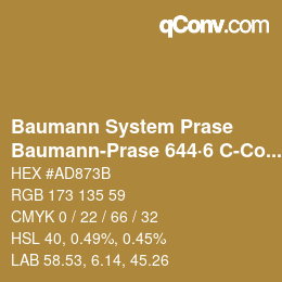 Code couleur: Baumann System Prase - Baumann-Prase 644·6 C-Co 4 | qconv.com