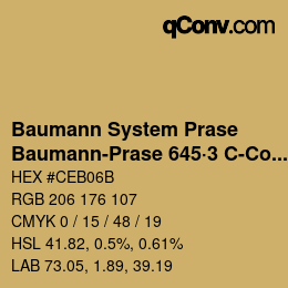 Color code: Baumann System Prase - Baumann-Prase 645·3 C-Co 5 | qconv.com