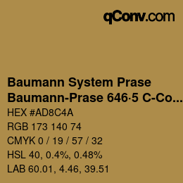 Color code: Baumann System Prase - Baumann-Prase 646·5 C-Co 5 | qconv.com
