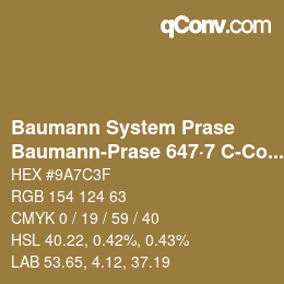 Color code: Baumann System Prase - Baumann-Prase 647·7 C-Co 5 | qconv.com