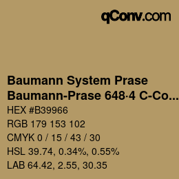 Code couleur: Baumann System Prase - Baumann-Prase 648·4 C-Co 6 | qconv.com