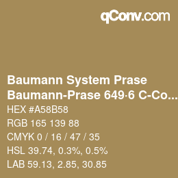 Color code: Baumann System Prase - Baumann-Prase 649·6 C-Co 6 | qconv.com
