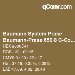 Code couleur: Baumann System Prase - Baumann-Prase 650·8 C-Co 6 | qconv.com