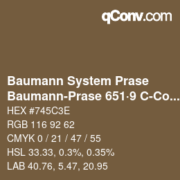 Code couleur: Baumann System Prase - Baumann-Prase 651·9 C-Co 7 | qconv.com
