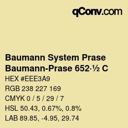 Color code: Baumann System Prase - Baumann-Prase 652·½ C | qconv.com