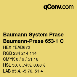 Color code: Baumann System Prase - Baumann-Prase 653·1 C | qconv.com