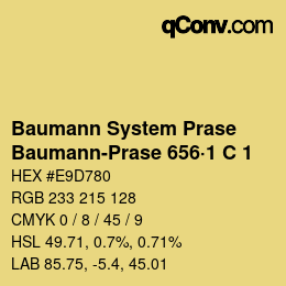 Color code: Baumann System Prase - Baumann-Prase 656·1 C 1 | qconv.com
