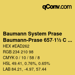 Color code: Baumann System Prase - Baumann-Prase 657·1½ C 1 | qconv.com