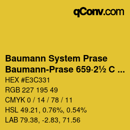 Color code: Baumann System Prase - Baumann-Prase 659·2½ C 1 | qconv.com