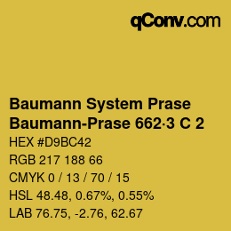 Color code: Baumann System Prase - Baumann-Prase 662·3 C 2 | qconv.com