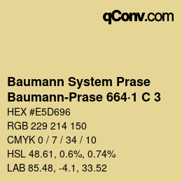 Color code: Baumann System Prase - Baumann-Prase 664·1 C 3 | qconv.com