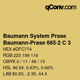 Color code: Baumann System Prase - Baumann-Prase 665·2 C 3 | qconv.com