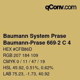 Color code: Baumann System Prase - Baumann-Prase 669·2 C 4 | qconv.com