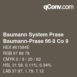 Code couleur: Baumann System Prase - Baumann-Prase 66·8 Co 9 | qconv.com