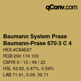 Color code: Baumann System Prase - Baumann-Prase 670·3 C 4 | qconv.com