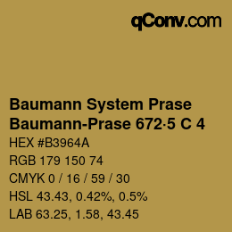 Color code: Baumann System Prase - Baumann-Prase 672·5 C 4 | qconv.com