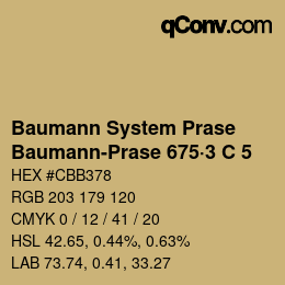Color code: Baumann System Prase - Baumann-Prase 675·3 C 5 | qconv.com