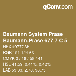 Color code: Baumann System Prase - Baumann-Prase 677·7 C 5 | qconv.com