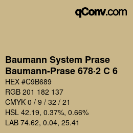 Color code: Baumann System Prase - Baumann-Prase 678·2 C 6 | qconv.com