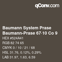 Farbcode: Baumann System Prase - Baumann-Prase 67·10 Co 9 | qconv.com