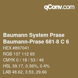 Color code: Baumann System Prase - Baumann-Prase 681·8 C 6 | qconv.com