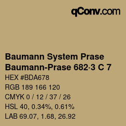 Color code: Baumann System Prase - Baumann-Prase 682·3 C 7 | qconv.com