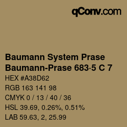 Color code: Baumann System Prase - Baumann-Prase 683·5 C 7 | qconv.com