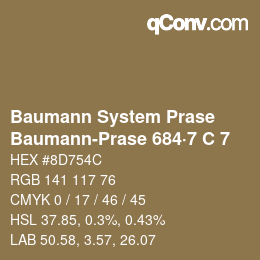 Color code: Baumann System Prase - Baumann-Prase 684·7 C 7 | qconv.com