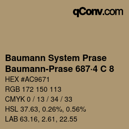 Color code: Baumann System Prase - Baumann-Prase 687·4 C 8 | qconv.com