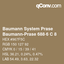 Color code: Baumann System Prase - Baumann-Prase 688·6 C 8 | qconv.com
