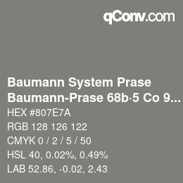 Código de color: Baumann System Prase - Baumann-Prase 68b·5 Co 9½ | qconv.com