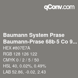 Code couleur: Baumann System Prase - Baumann-Prase 68b·5 Co 9½ | qconv.com