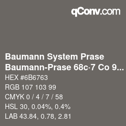 Código de color: Baumann System Prase - Baumann-Prase 68c·7 Co 9½ | qconv.com