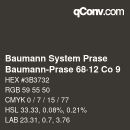 Farbcode: Baumann System Prase - Baumann-Prase 68·12 Co 9 | qconv.com