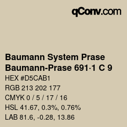 Color code: Baumann System Prase - Baumann-Prase 691·1 C 9 | qconv.com