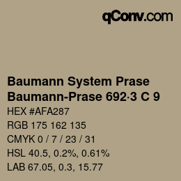 Color code: Baumann System Prase - Baumann-Prase 692·3 C 9 | qconv.com