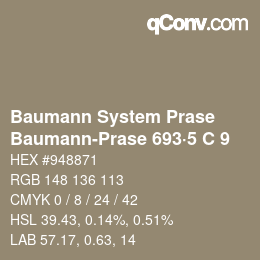 Código de color: Baumann System Prase - Baumann-Prase 693·5 C 9 | qconv.com