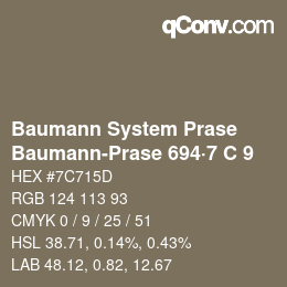 Color code: Baumann System Prase - Baumann-Prase 694·7 C 9 | qconv.com