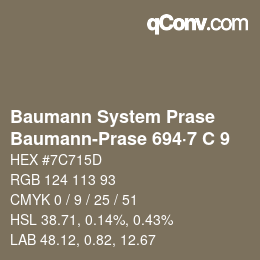Code couleur: Baumann System Prase - Baumann-Prase 694·7 C 9 | qconv.com