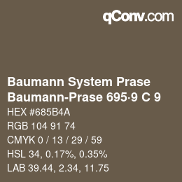 Color code: Baumann System Prase - Baumann-Prase 695·9 C 9 | qconv.com