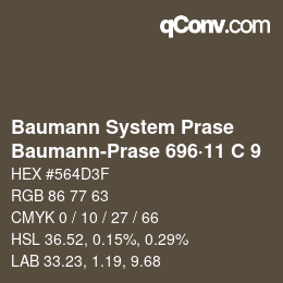 Color code: Baumann System Prase - Baumann-Prase 696·11 C 9 | qconv.com