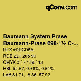 Código de color: Baumann System Prase - Baumann-Prase 698·1½ C-Cg | qconv.com