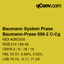 Color code: Baumann System Prase - Baumann-Prase 699·2 C-Cg | qconv.com