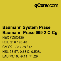 Código de color: Baumann System Prase - Baumann-Prase 699·2 C-Cg | qconv.com