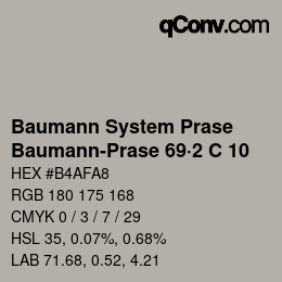 カラーコード: Baumann System Prase - Baumann-Prase 69·2 C 10 | qconv.com