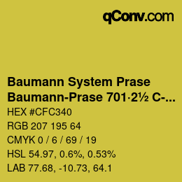Color code: Baumann System Prase - Baumann-Prase 701·2½ C-Cg 1 | qconv.com