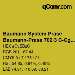 Color code: Baumann System Prase - Baumann-Prase 702·3 C-Cg 1 | qconv.com